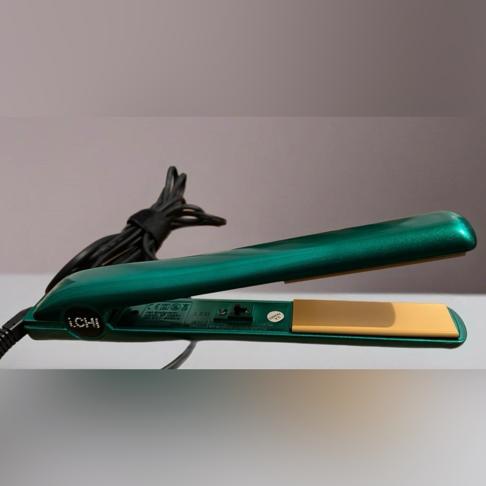 ICHI 1 Inch Ceramic Hair Straightening Iron Glitter Green NEW No Box